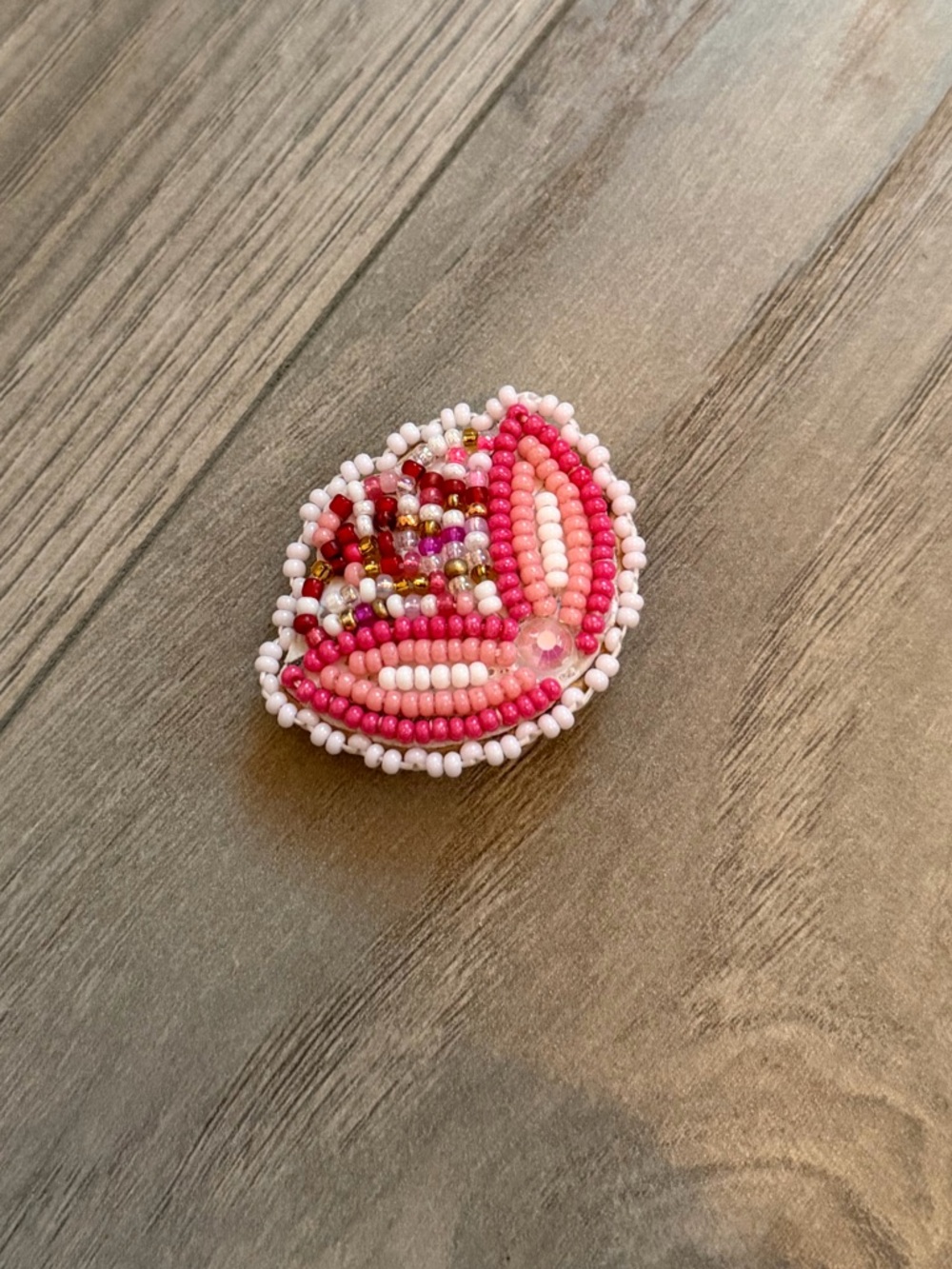 Handmade Pink Beaded Croc Charm (Jibbitz) – Cute Design - NEW/never used